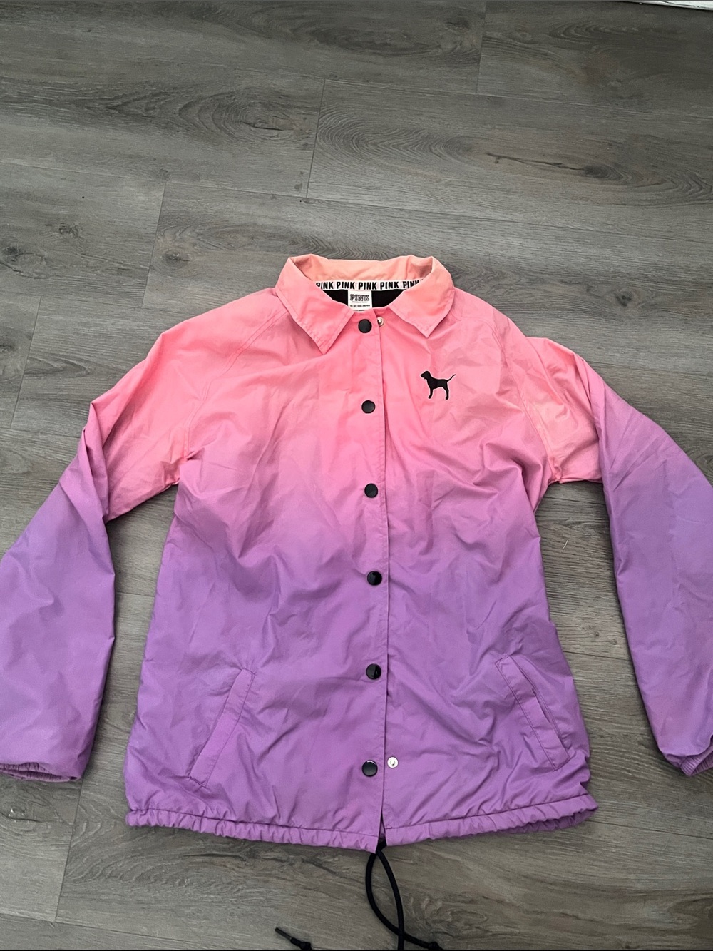 PINK Victoria's Secret Pink to Purple Ombre Coach Jacket